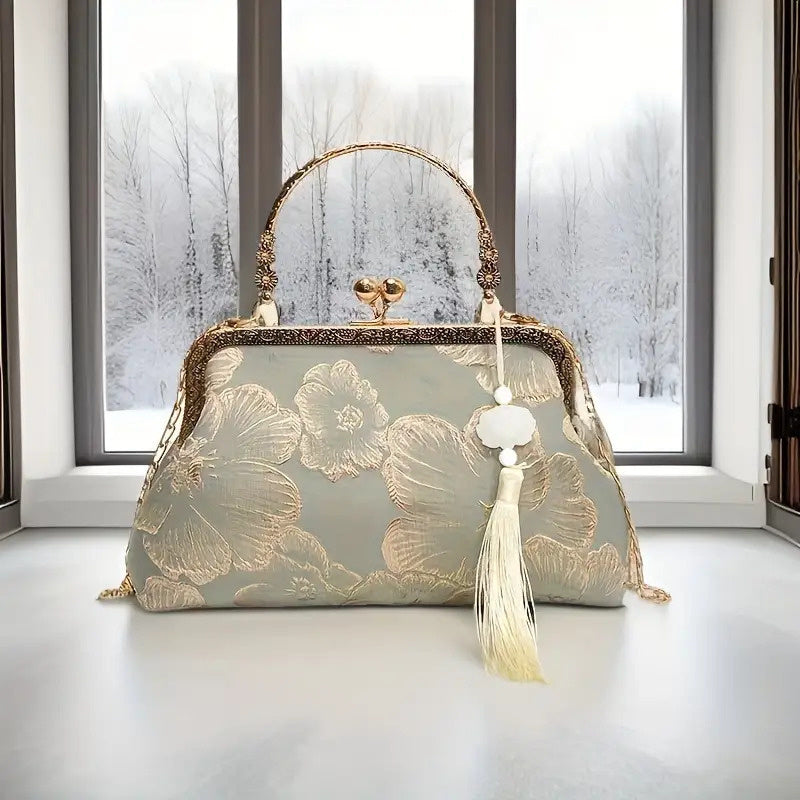 Elegant Floral Evening Clutch Purse