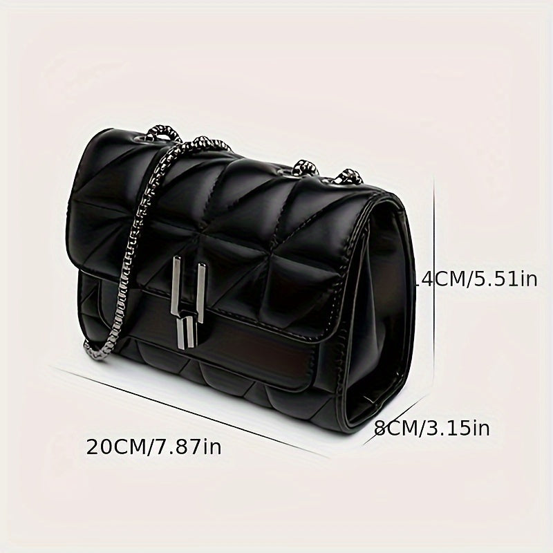 Elegant Black Mini Tartan Crossbody Bag