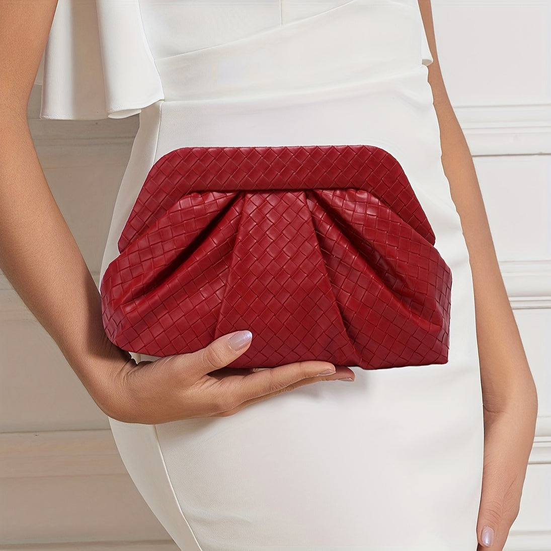 Burgundy Elegant Vintage Evening Clutch