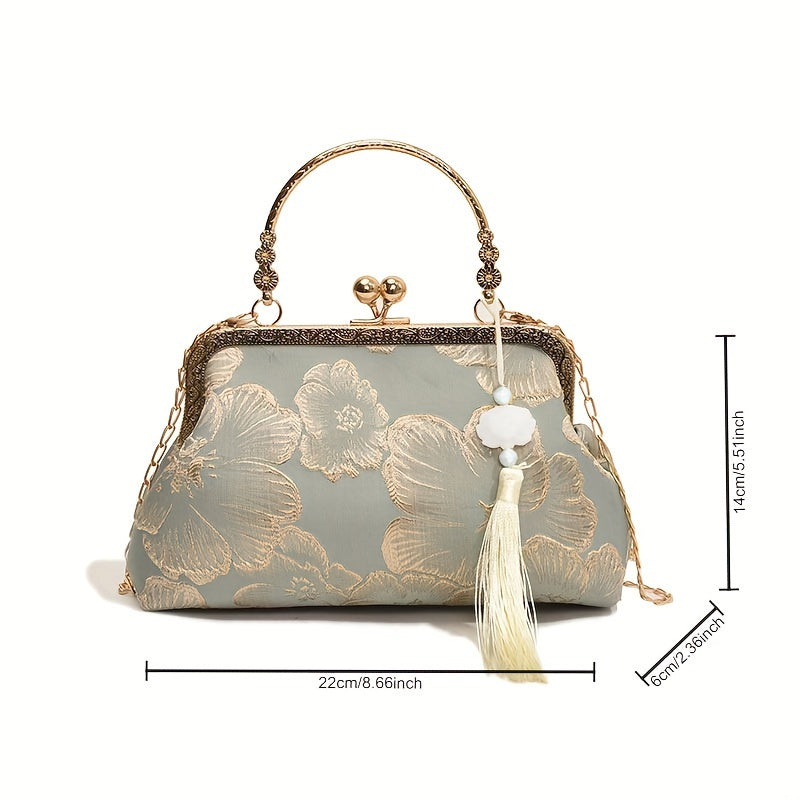 Elegant Floral Evening Clutch Purse