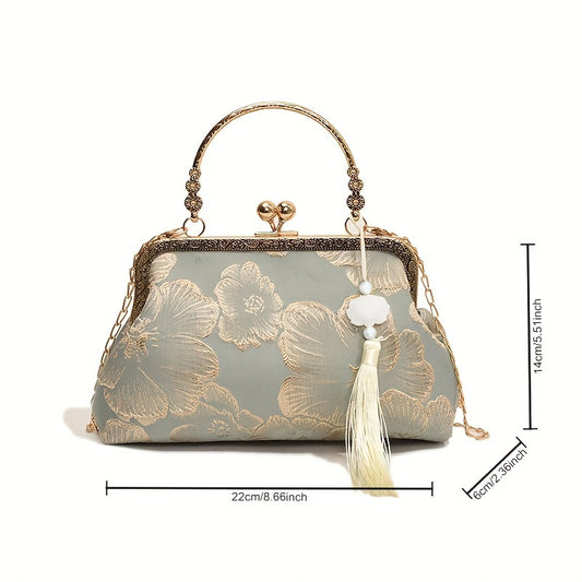 Elegant Floral Evening Clutch Purse