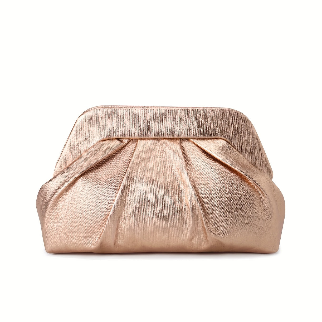 Rose Golden Pleated Clutch Bag for Women
