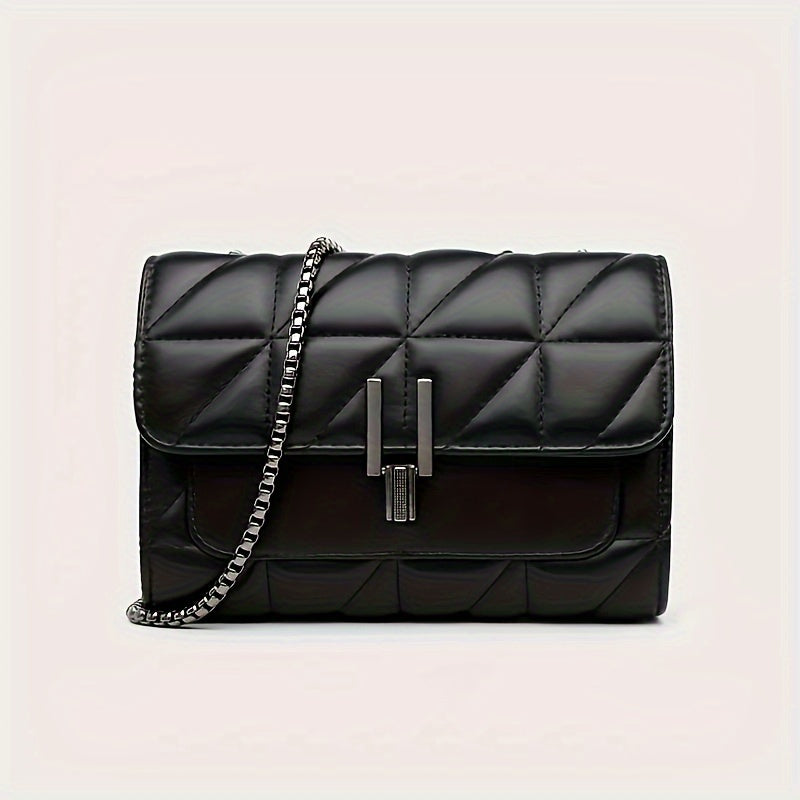 Elegant Black Mini Tartan Crossbody Bag