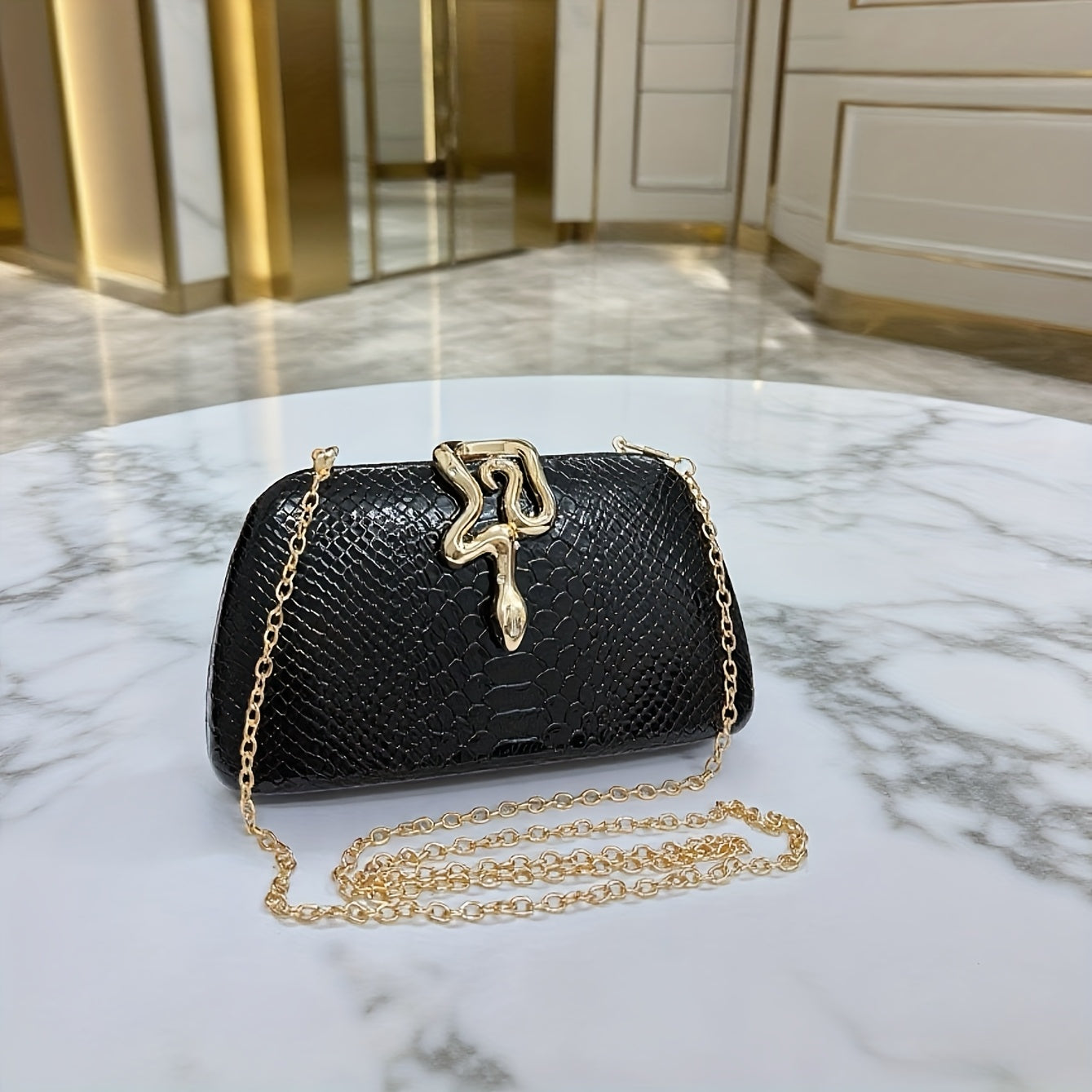 Women's Snake-Print Handbag & Shoulder