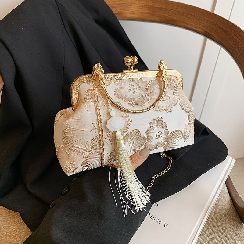 Elegant Floral Evening Clutch Purse