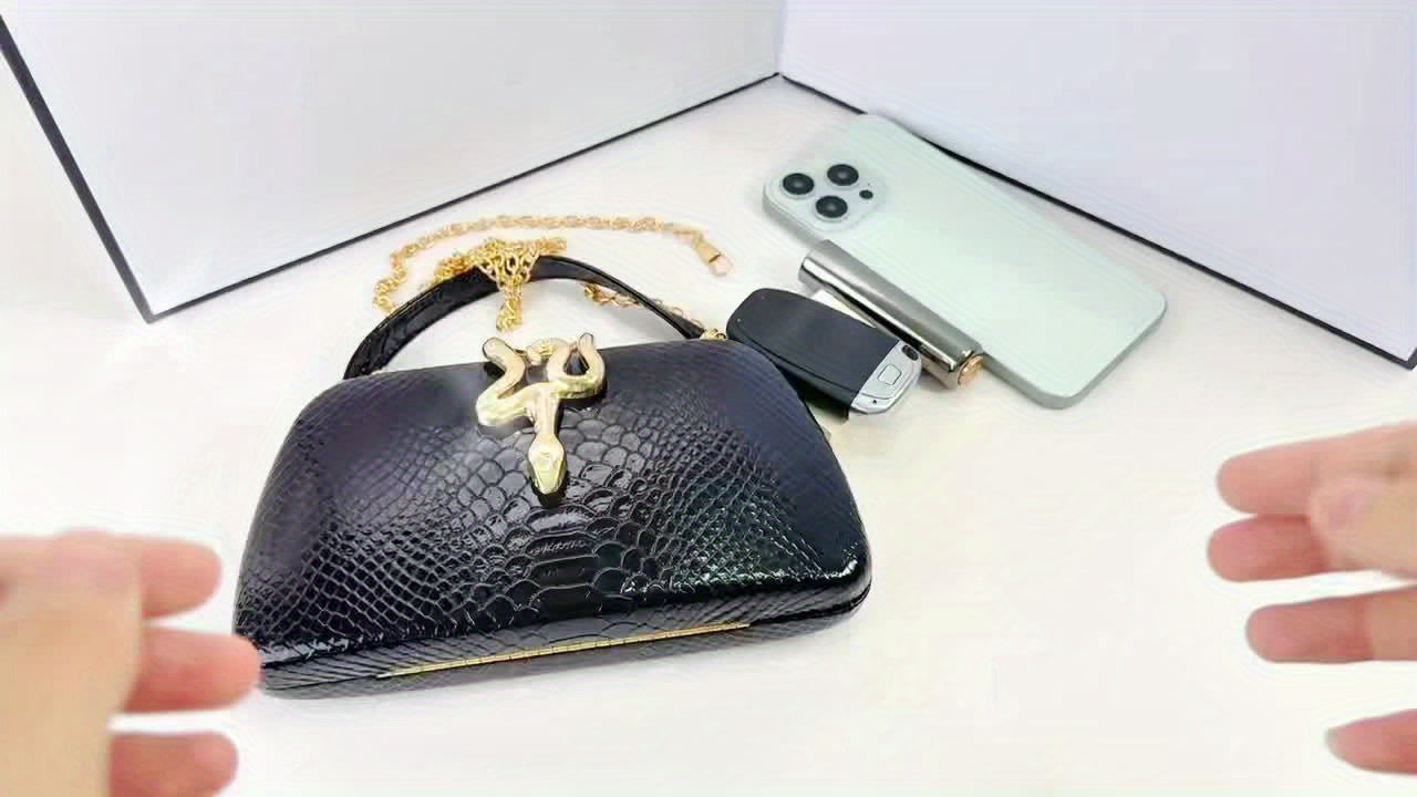 Women's Snake-Print Handbag & Shoulder