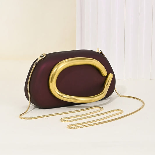 Elegant PU Clutch Purse - Convertible to Shoulder Bag with Magnetic Closure