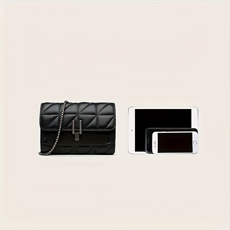 Elegant Black Mini Tartan Crossbody Bag