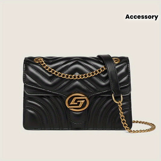 Water Ripple Black with Gold chain