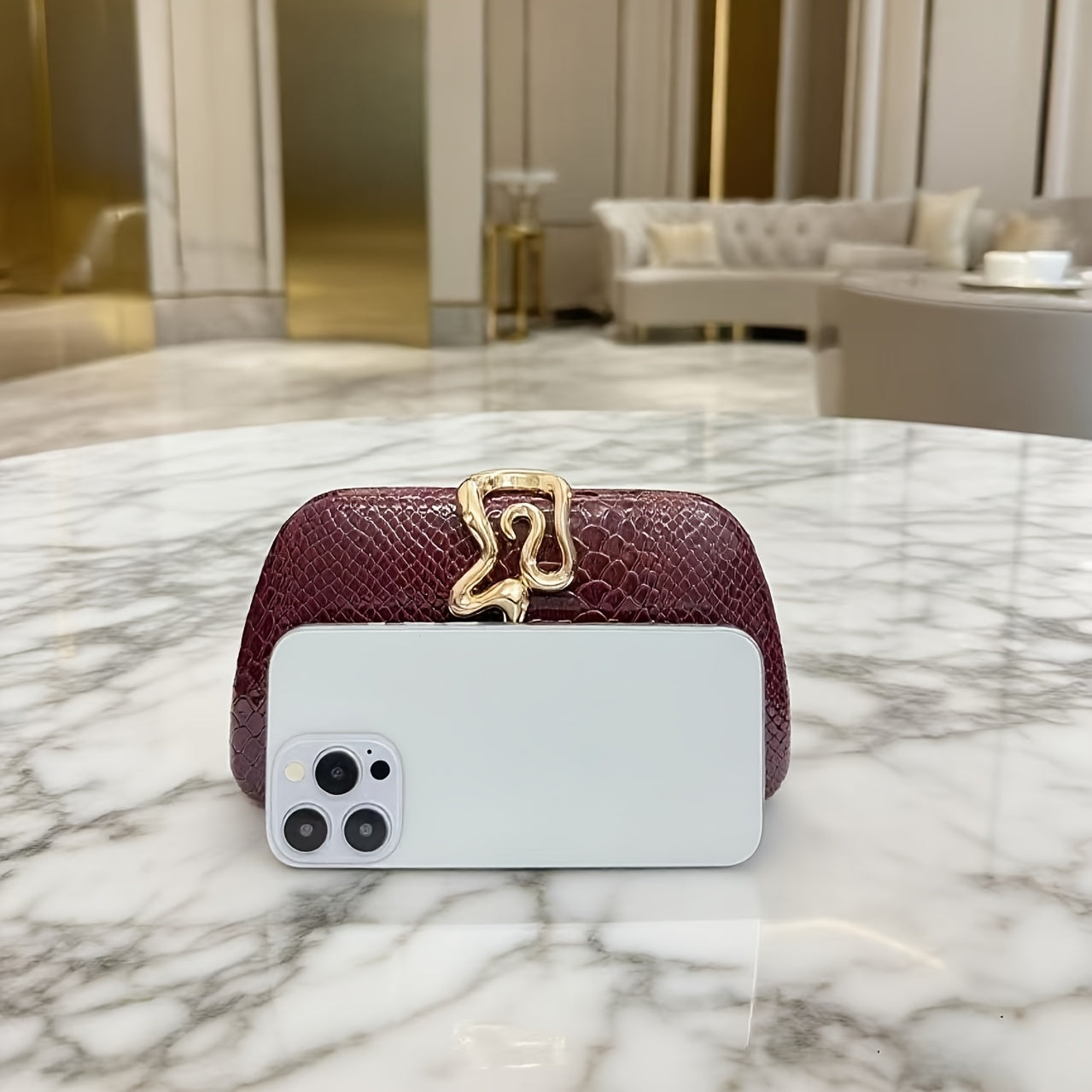 Women's Snake-Print Handbag & Shoulder