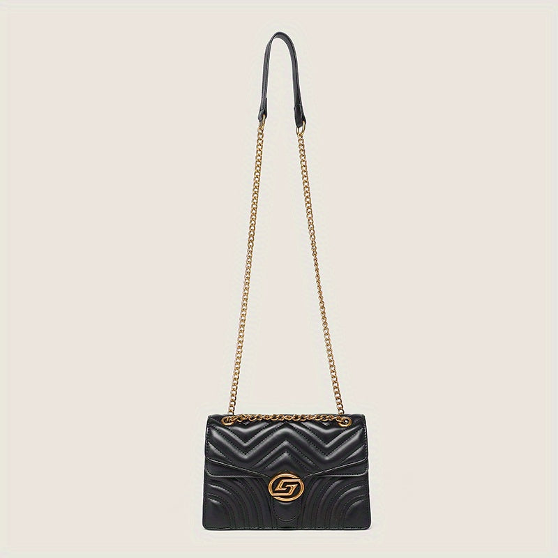 Water Ripple Black with Gold chain