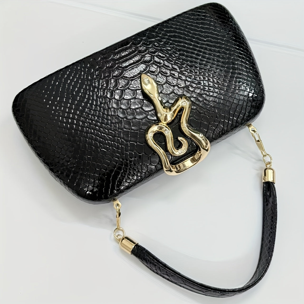 Women's Snake-Print Handbag & Shoulder