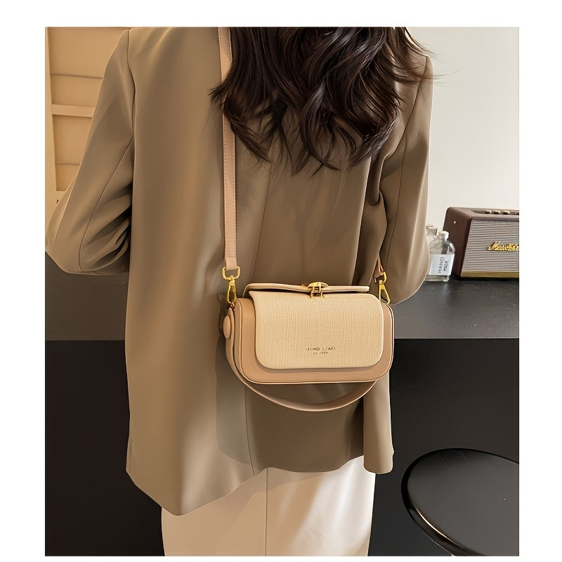 Vintage-Inspired Textured Crossbody Bag