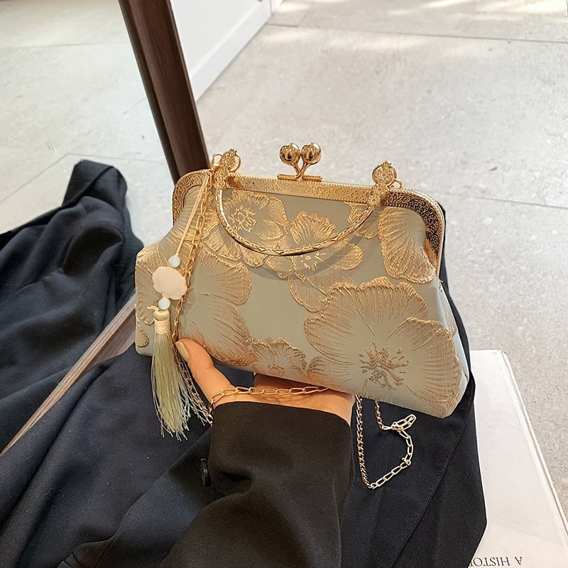 Elegant Floral Evening Clutch Purse