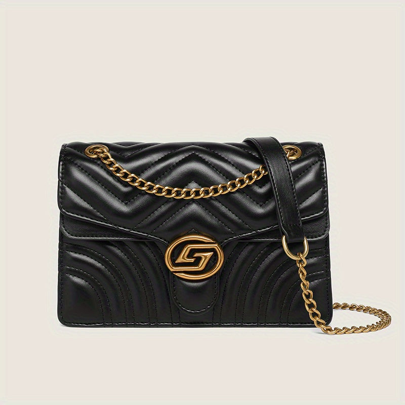 Water Ripple Black with Gold chain