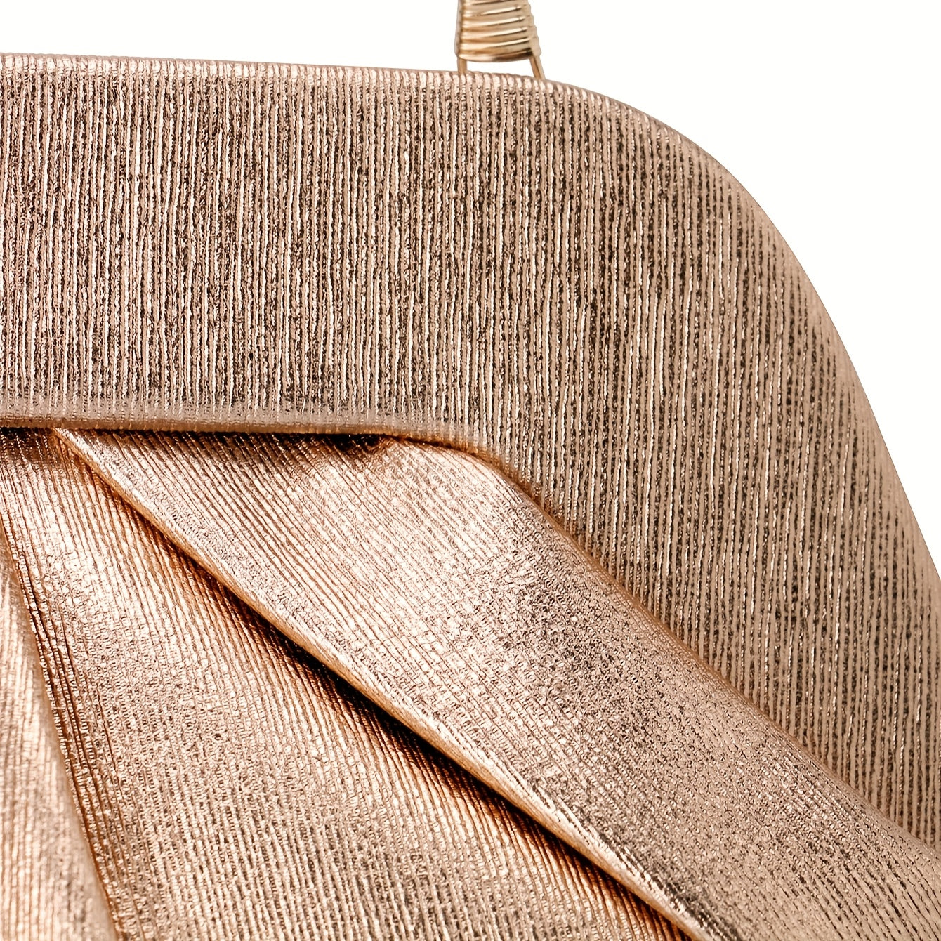Rose Golden Pleated Clutch Bag for Women